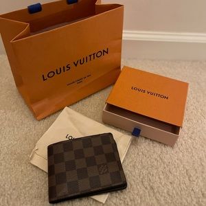 Louis Vuitton Mens Wallet Damier Ebene Brown